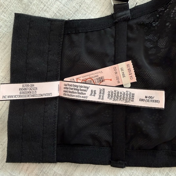 NWT Victoria's Secret Dream Angel Black Lace Corset Bra Top M-DD - Picture 5 of 7